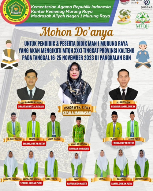 MAN 1 Murung Raya Mengikuti MTQH XXXI Tingkat Provinsi Kalteng